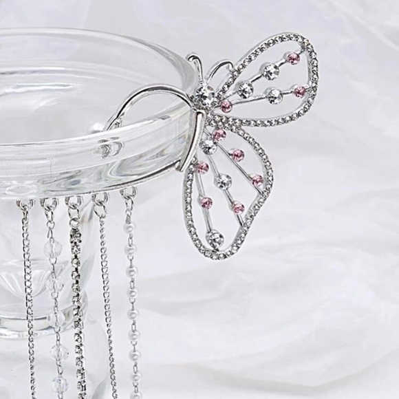 1pc Rhinestone Butterfly & Tassel Ear Wrap - Picture 6 of 7